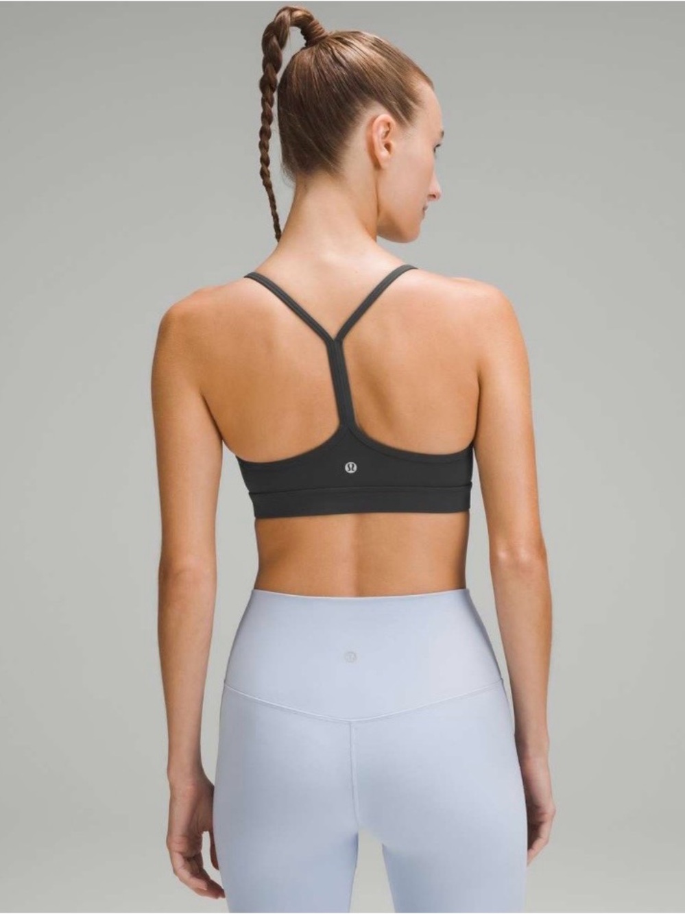 Lululemon Flow Y Nulu Bra, Light Support, A-C Cups, Graphite Grey, 12